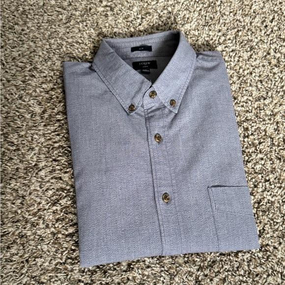 J. Crew Men’s Slim Fit Jaspe Gray Button-Down Long Sleeve Shirt Size Large - Picture 5 of 5